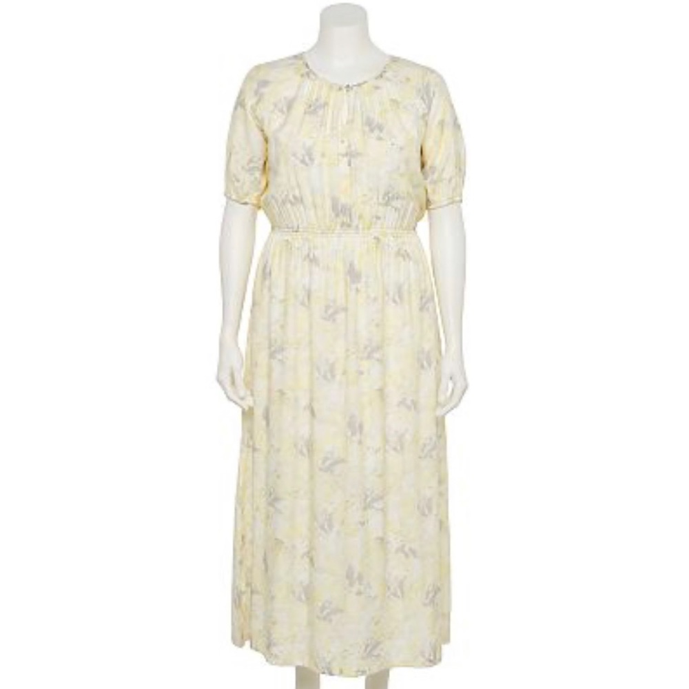 NWT Nine West Puff-Sleeve Chiffon Maxi Dress. 4X